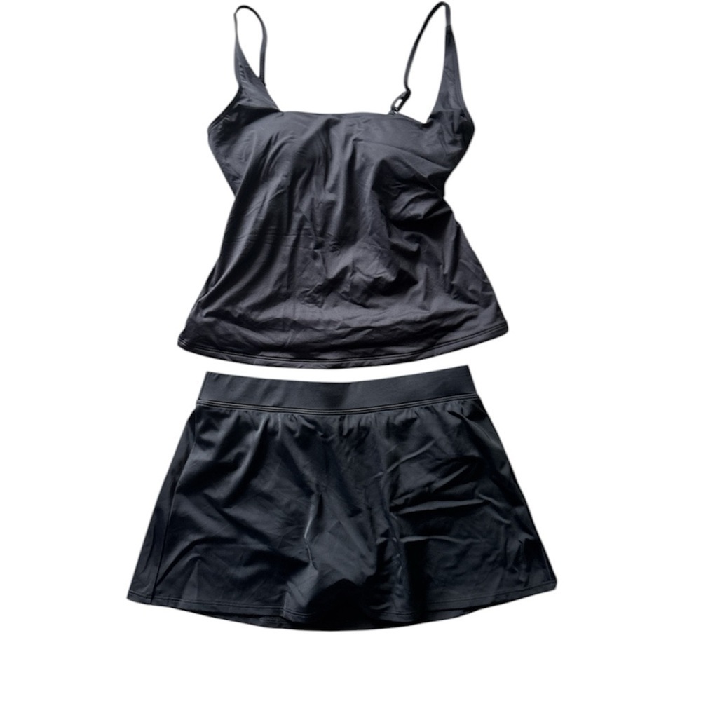 NWT! L.L.Bean Currants Square Neck Tankini Top w/ Swim Skort Bottom Size 6 Reg
